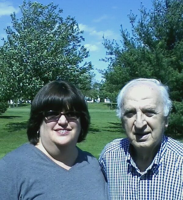 Arthur Adler, rescued with his late sister from Germany by Tante Truus—here with his daughter, Brenda Zirkind, of Baltimore.